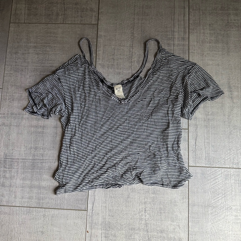 We The Free Striped Cold Shoulder Tee